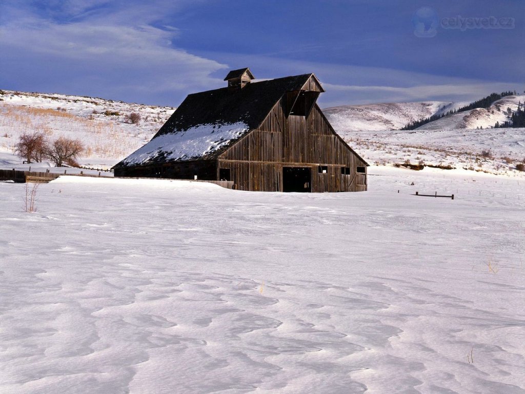 Foto: Country Ranch In Winter, Near Baker, Union County, Oregon