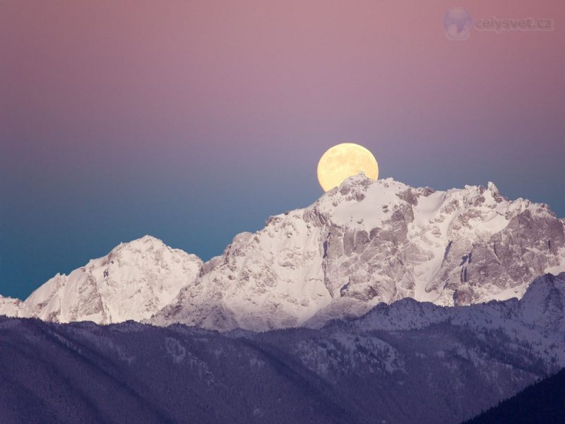 Foto: Moonset Over Mount Constance, Olympic National Park, Washington