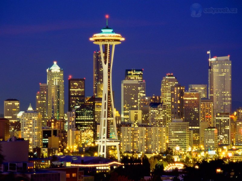 Foto: Seattle Skyline At Night, Washington