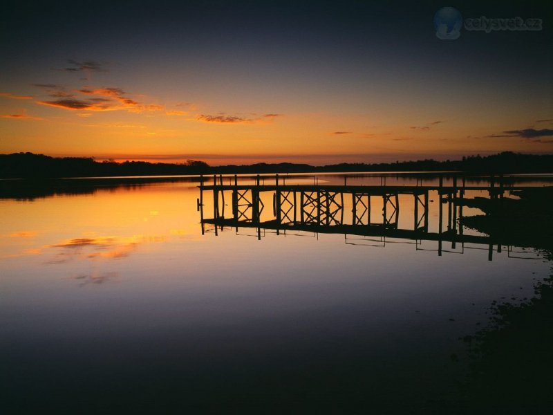 Foto: Fishing Pier At Sunset, Fort Loudon Lake, Knoxville, Tennessee